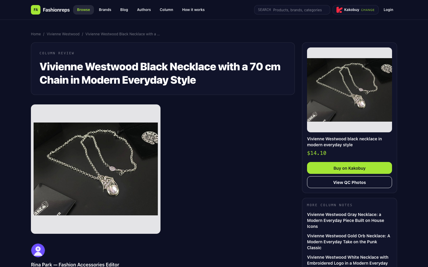 Vivienne Westwood Black Long Necklace: Everyday Wear Check