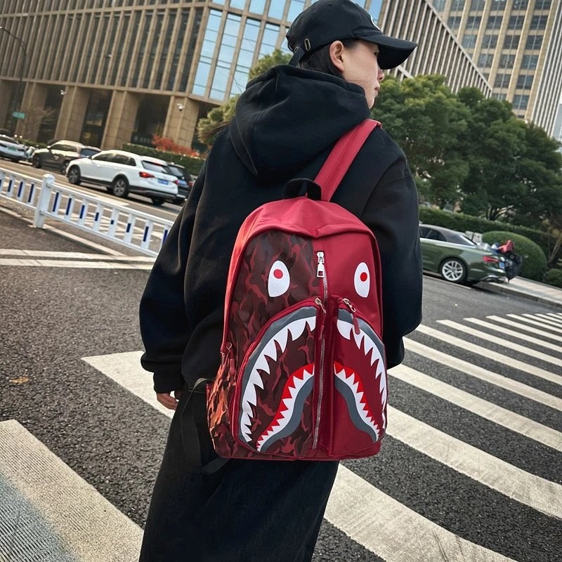 BAPE Black Print Backpack Review: Testing a $12.39 Soft Oxford Bag for Shape Collapse Empty and Loaded