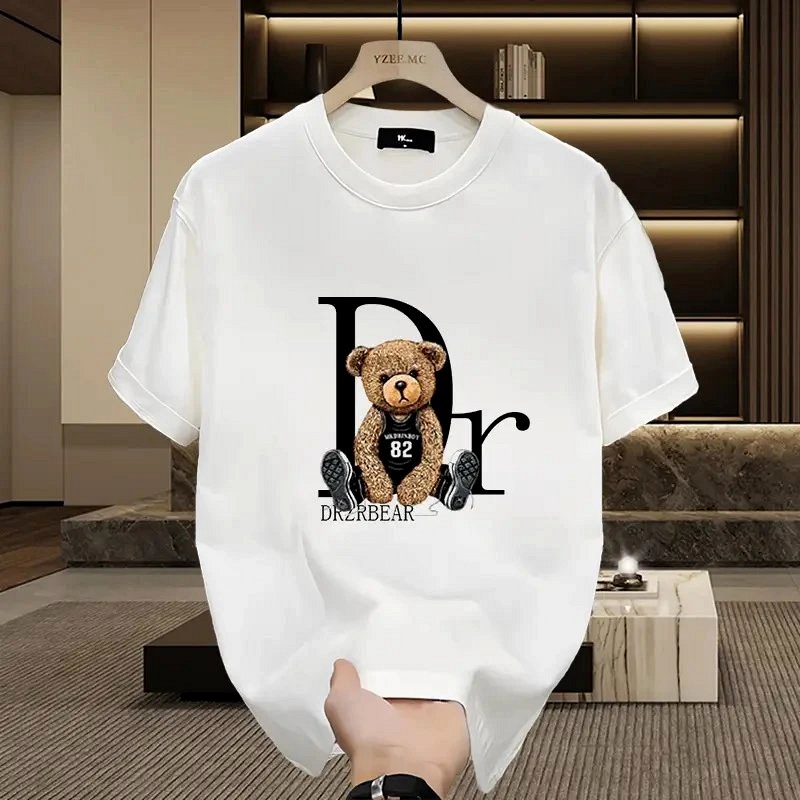 Dior Bear Graphic White T-Shirt Review: 230g Cotton, Loose Fit, Hot-Transfer Bear Print